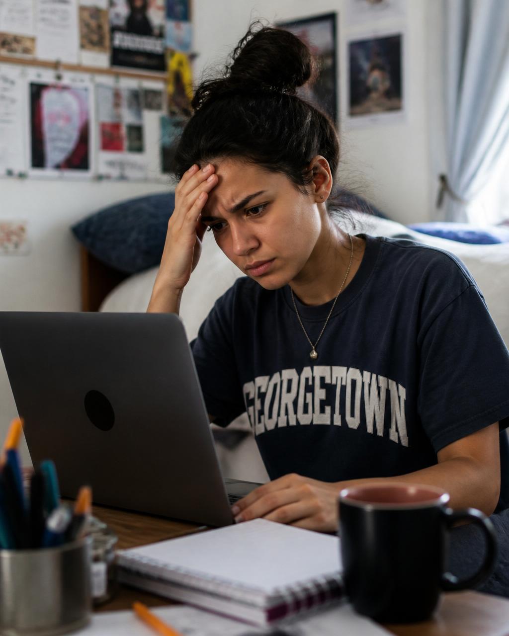 Young student distressed by fake images circulating online